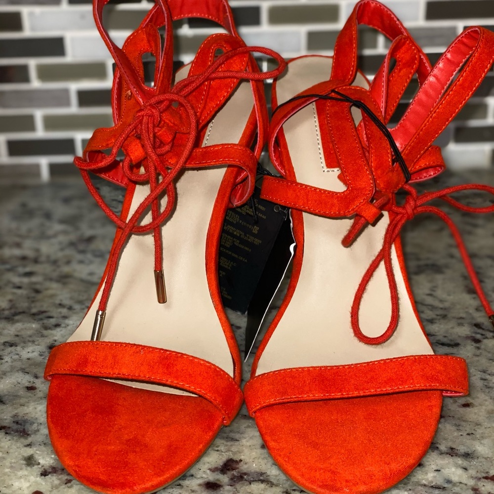 Really cute orange open toe heels